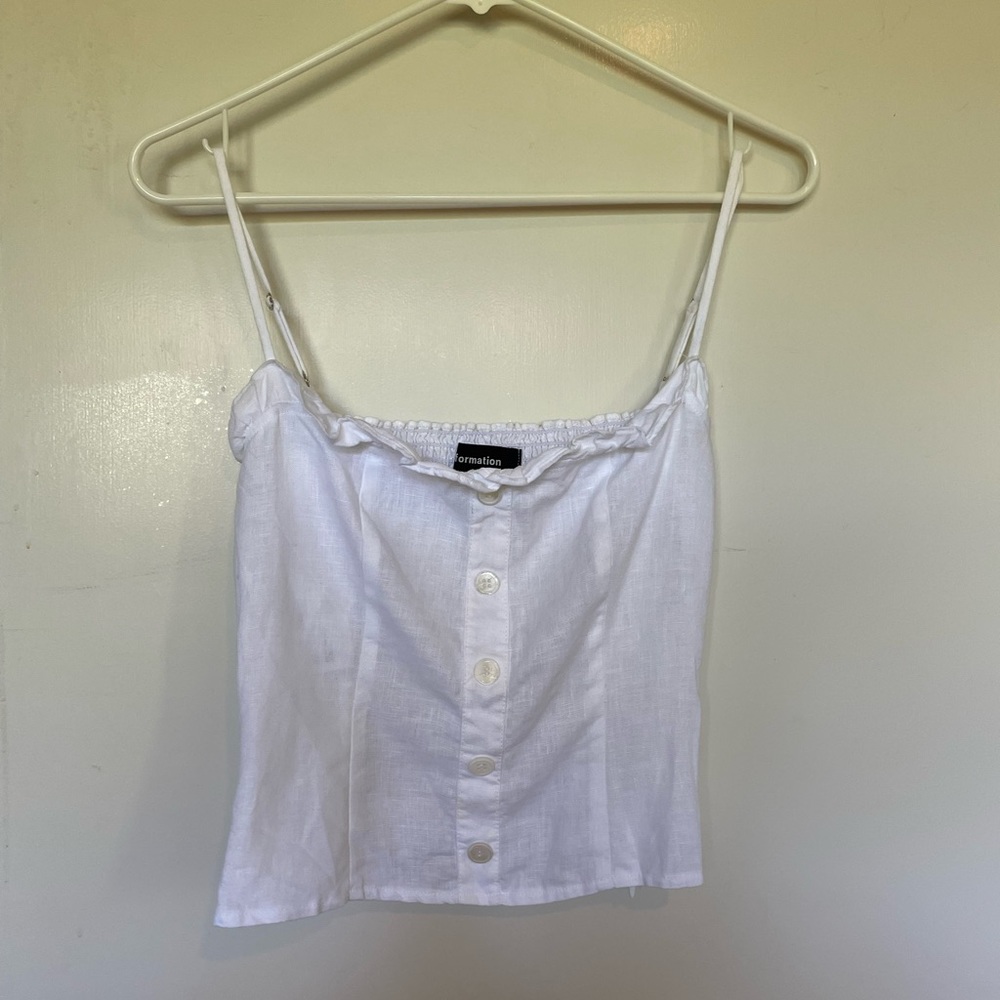 Reformation Hadley Top (White Linen)